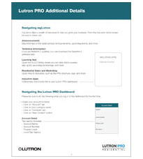 Lutron PRO Residential Program Details