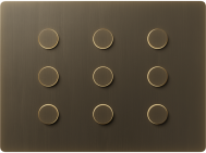 Triple column, 9-button Alisse keypad with triple column options shown