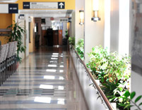 healthcare facility corridor