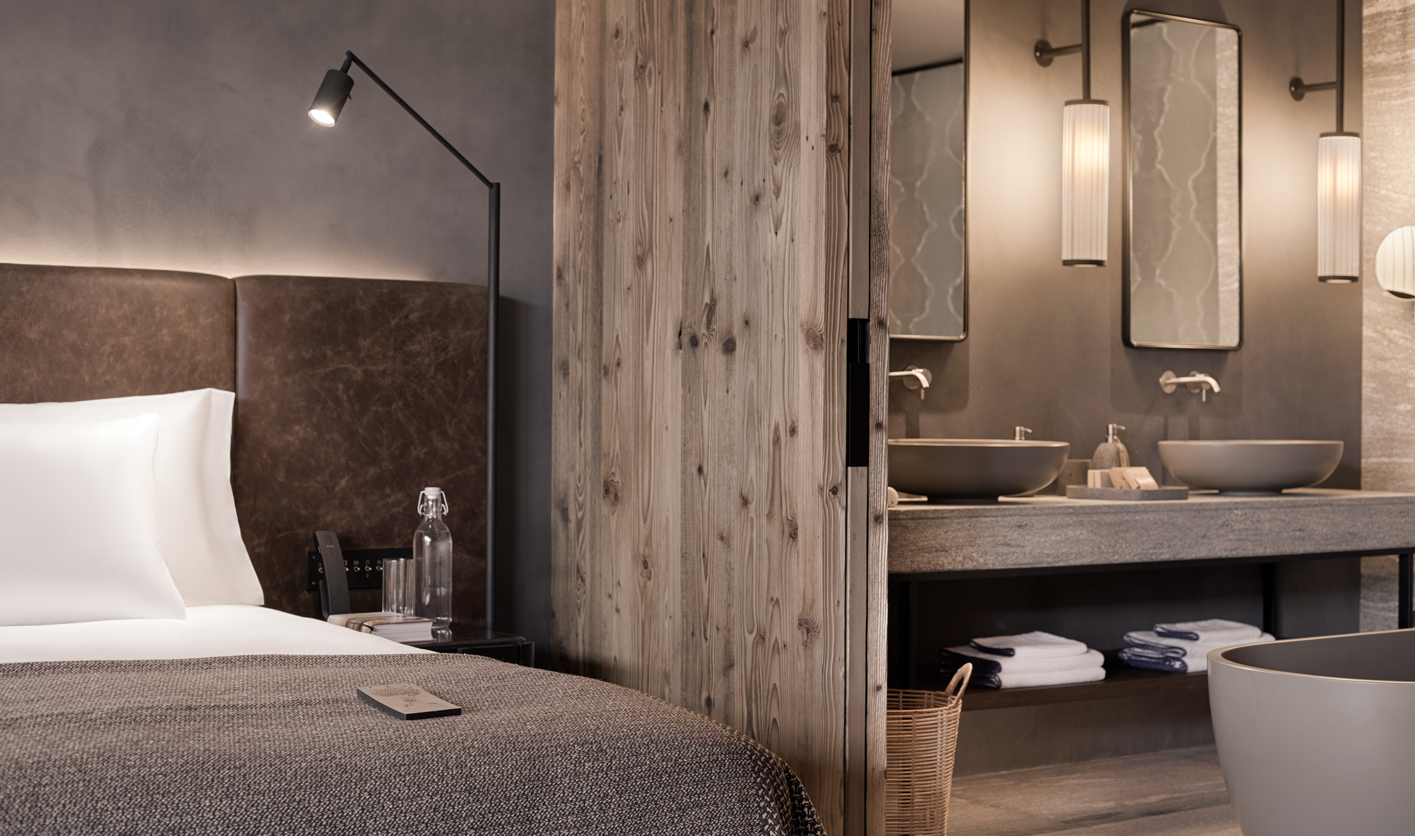 A Switzerland hospitality Guest Room with Lutron myRoom XC. Photography John Athimaritis