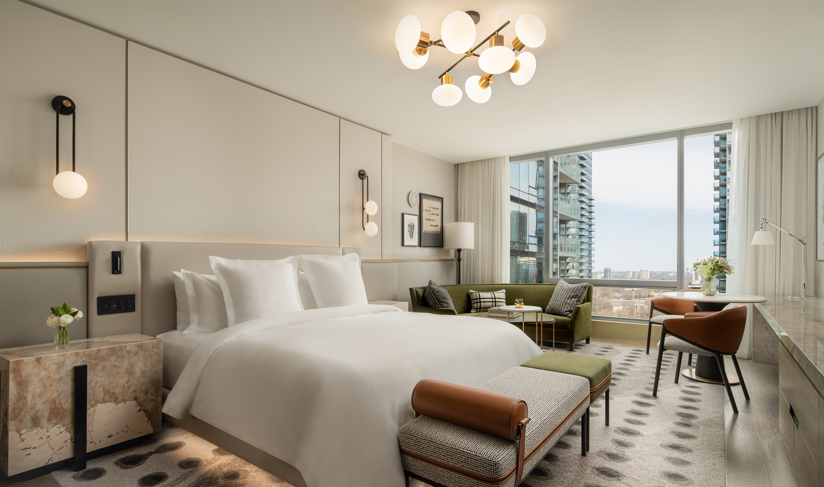 A Canada hospitality Guest Room with Lutron drapery. @joethomasphoto