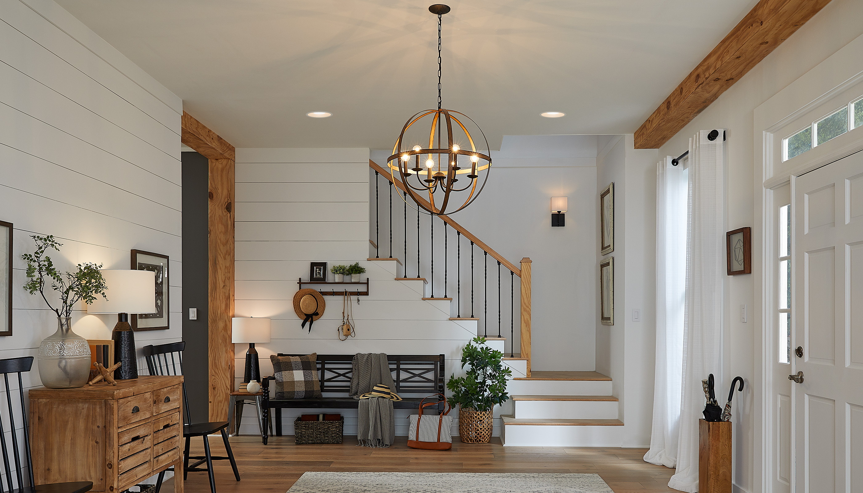 A Southeast private residence hallway  with Lutron Caséta, Dimmers & Switches & Picos