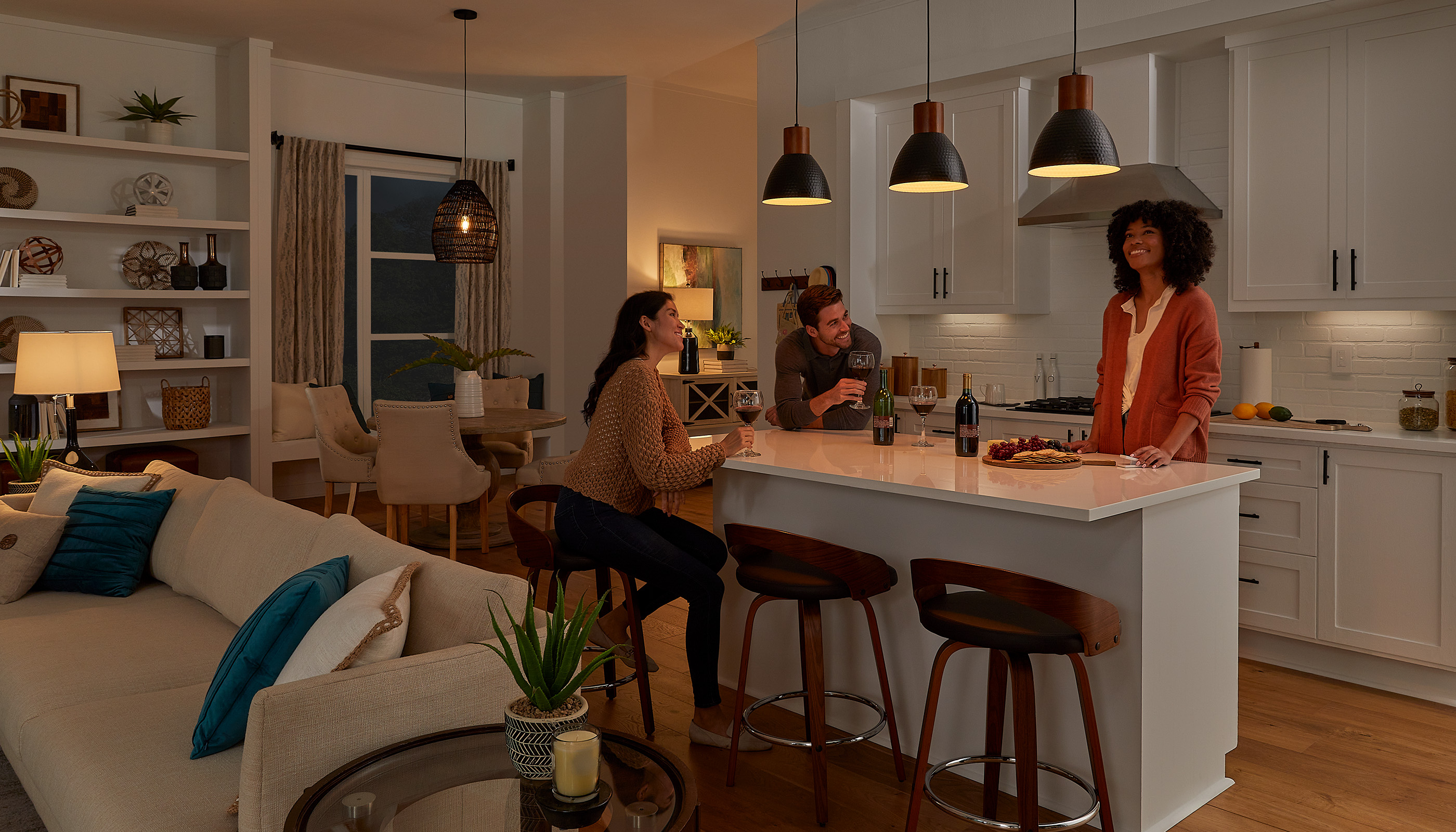 A Southeast private residence kitchen  with Lutron Caséta, Pico & Dimmers & Switches 
