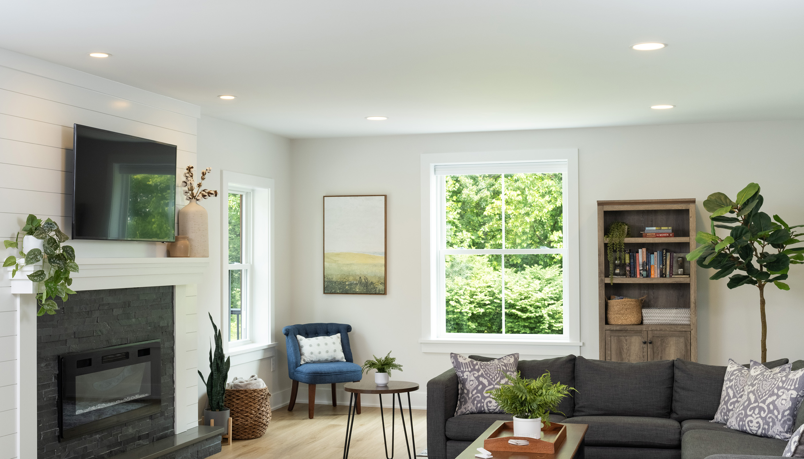 A Northeast private residence living room with Lutron Caséta &  Pico 