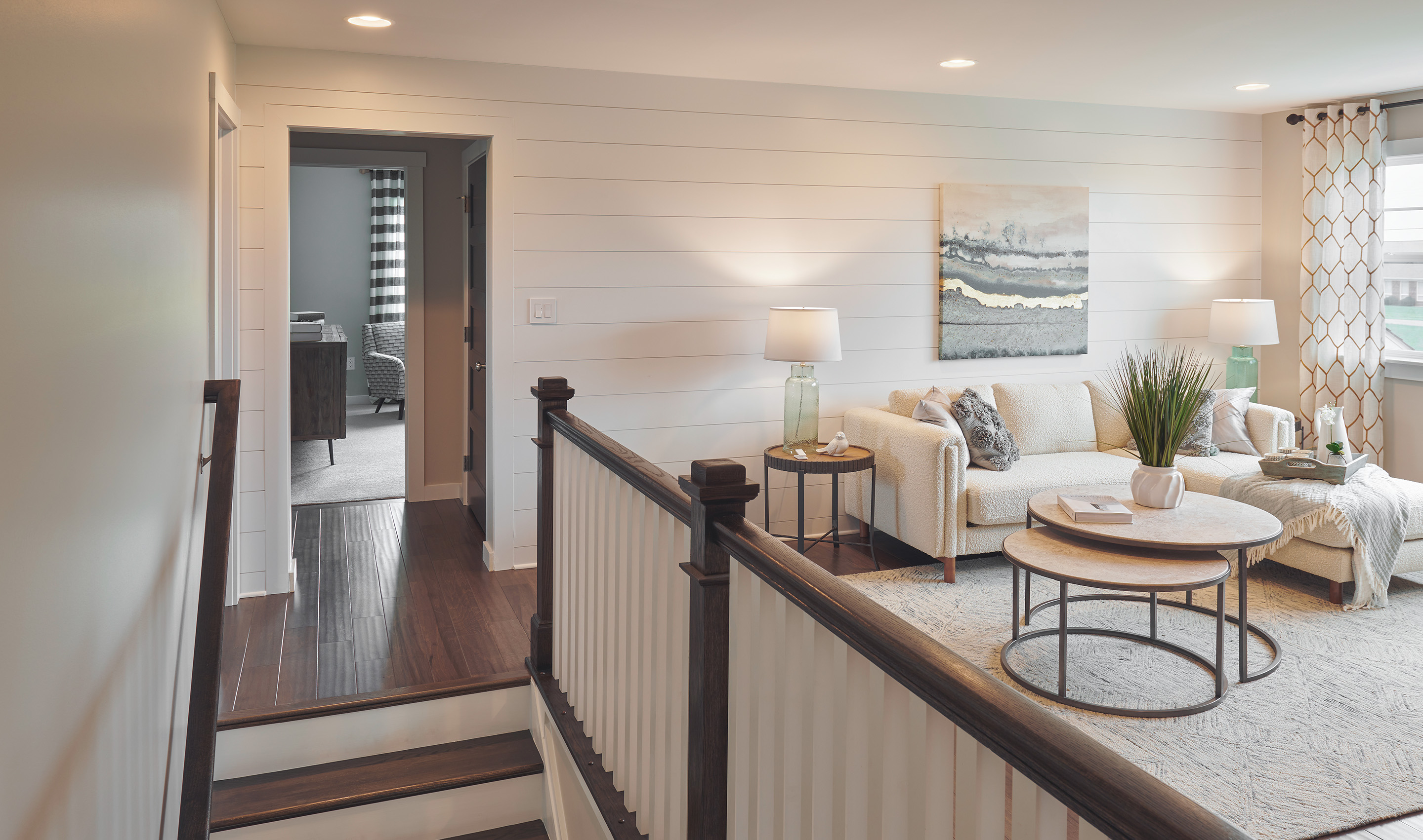 A Northeast private residence hallway with Lutron Caséta, Pico, and Dimmers & Switches