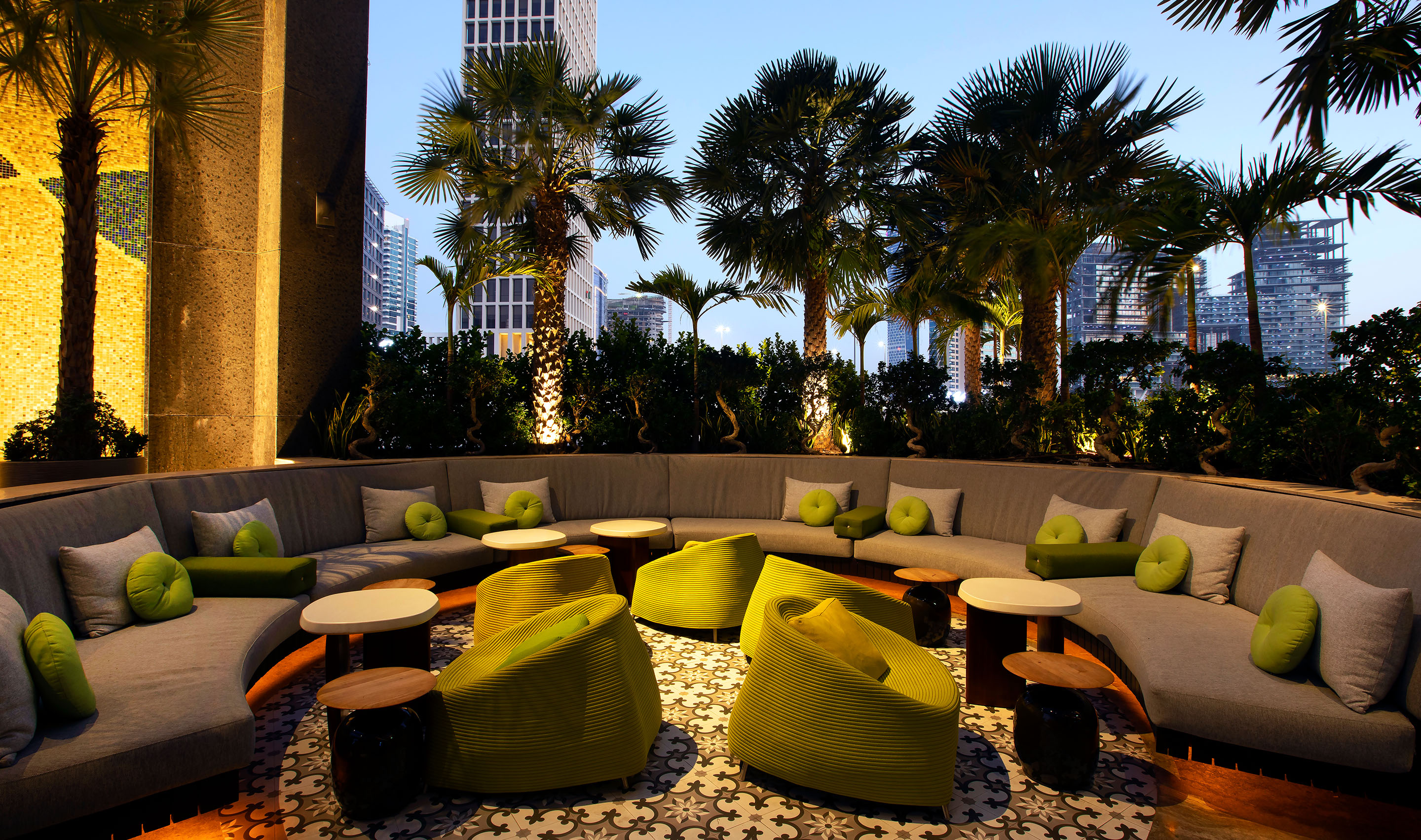 A Dubai hospitality lobby & public spaces with Lutron Quantrum