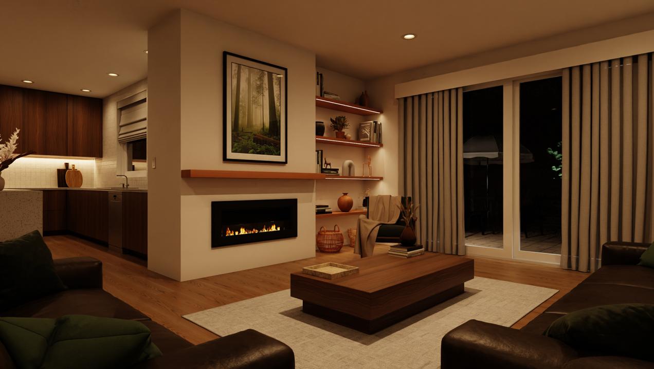 The Lumaris five or six inch downlight bring used in a home.