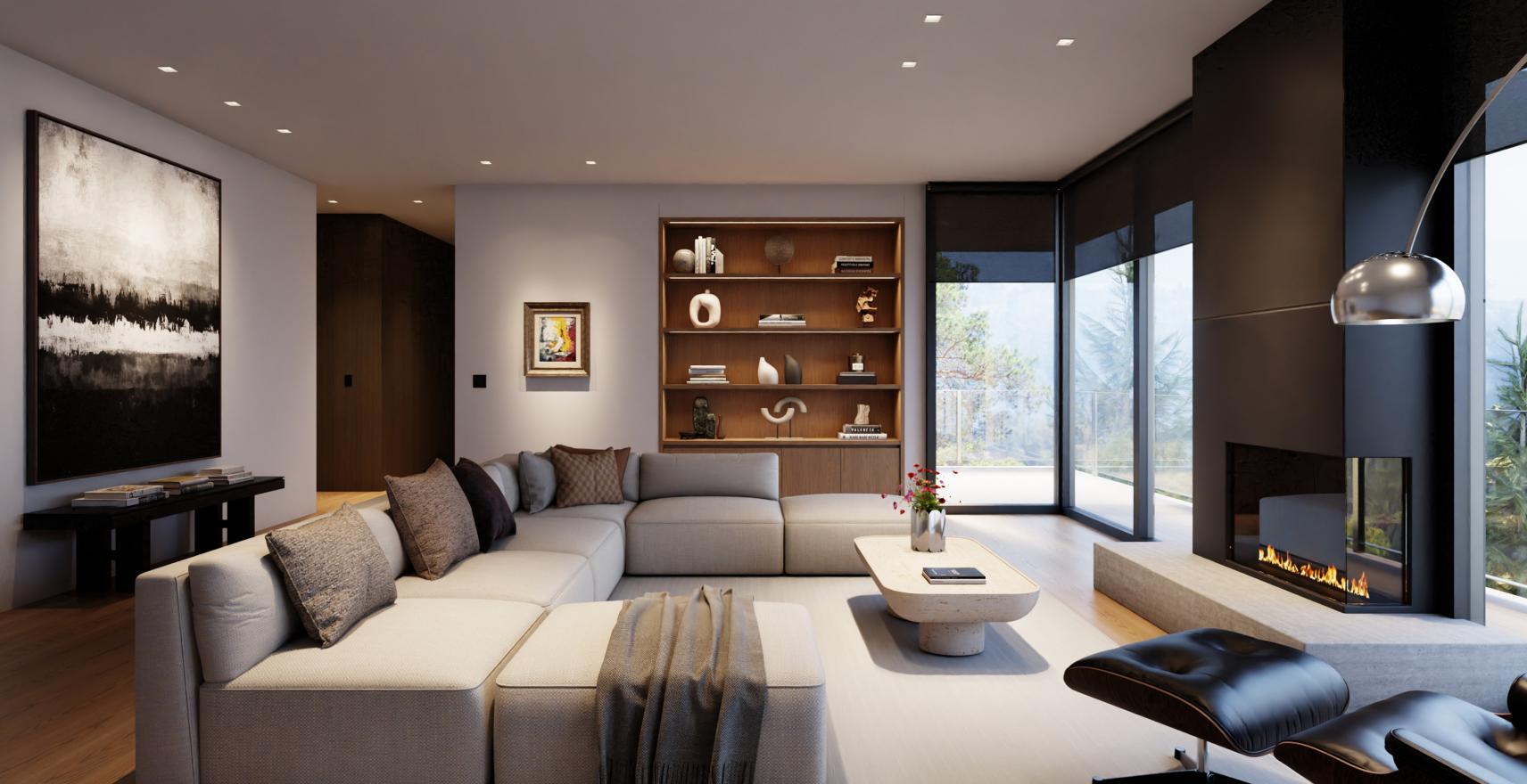 Rania tape lights and downlights being used in a living room.
