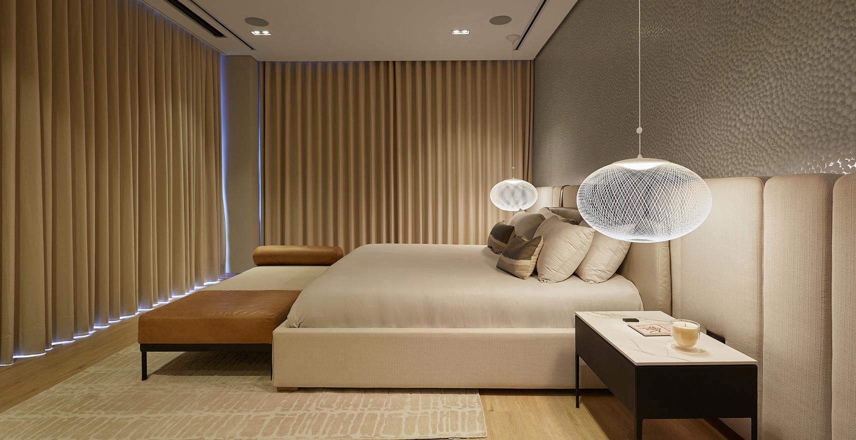 bedroom casa del ritmo drapes closed