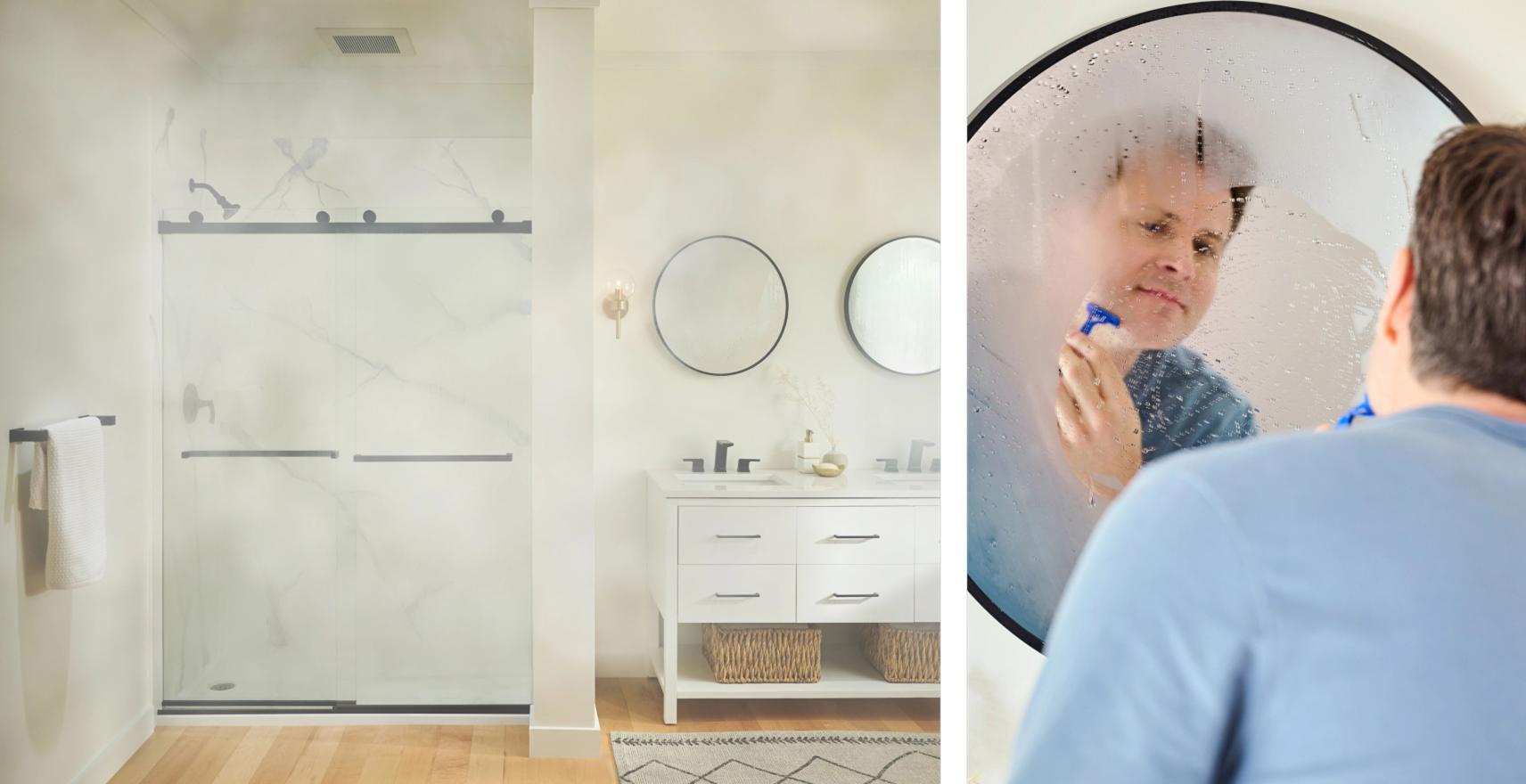 Lutron humidity sensors detect moisture changes to turn bathroom exhaust fans on/off automatically