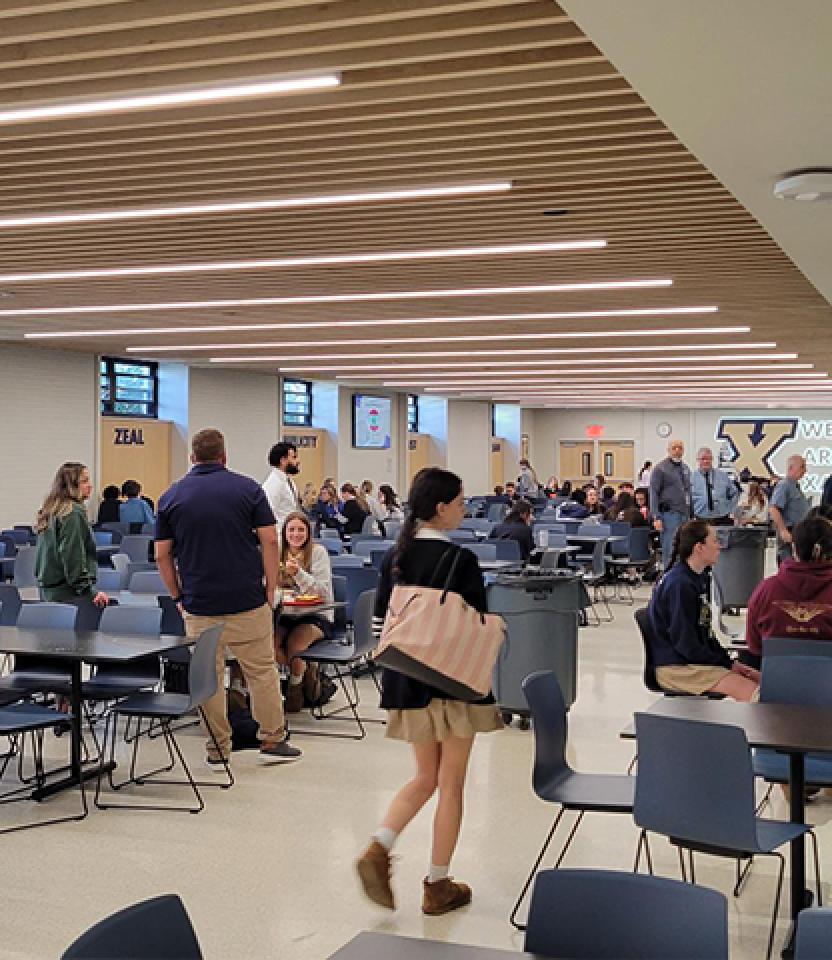 Xaverian School's Cafeteria with tunable white and AWNs