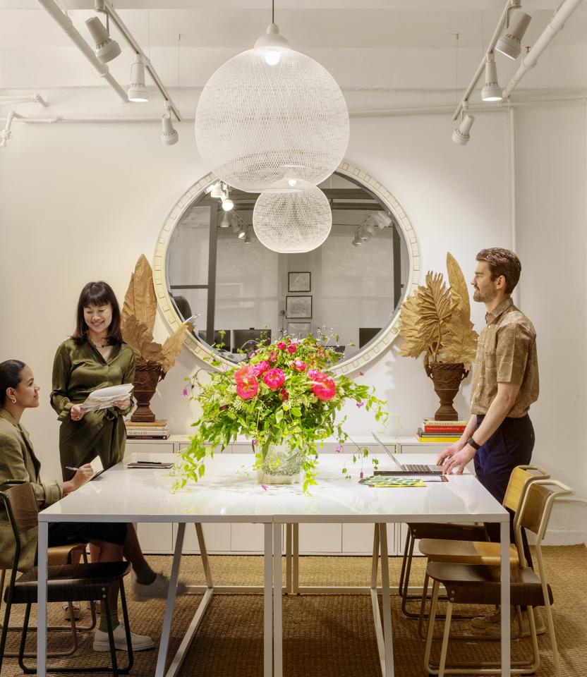 A New York City commercial meeting room with Ketra Rollers Shades, Sivoia.