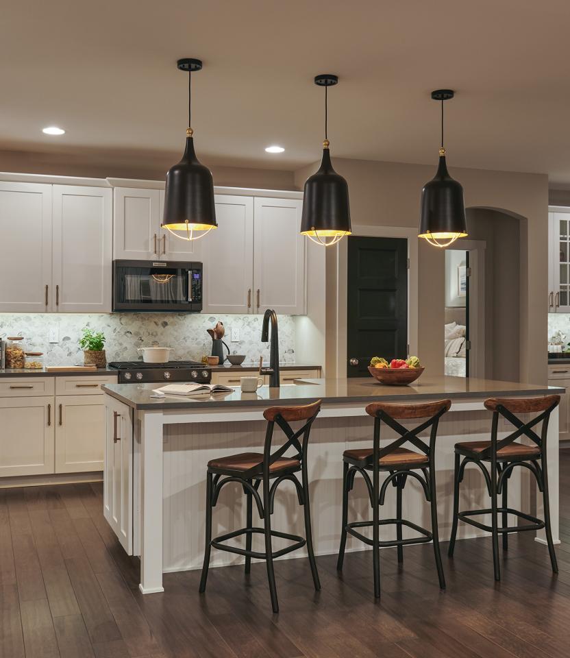 A Northeast private residence kitchen with Lutron Caséta & Dimmers & Switches