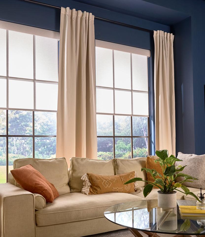 A Northeast private residence living room with Lutron Serena