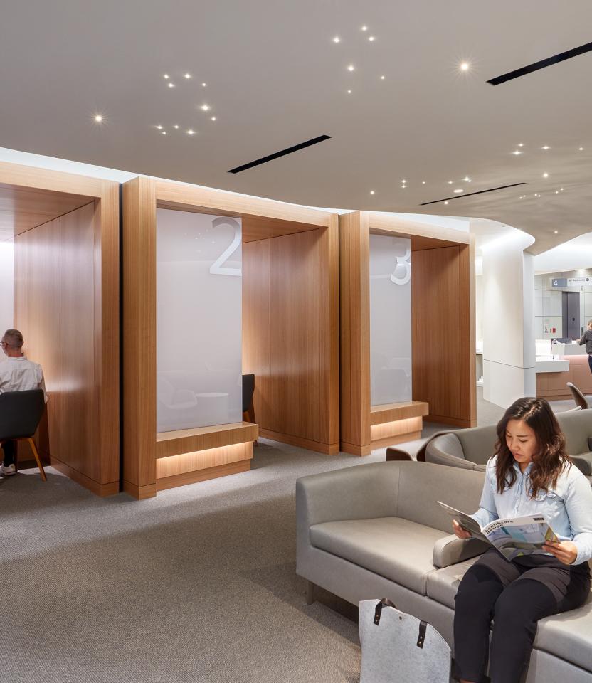A New York City commercial collaborative space with Lutron Quantum. Image Courtesy of CO Architects