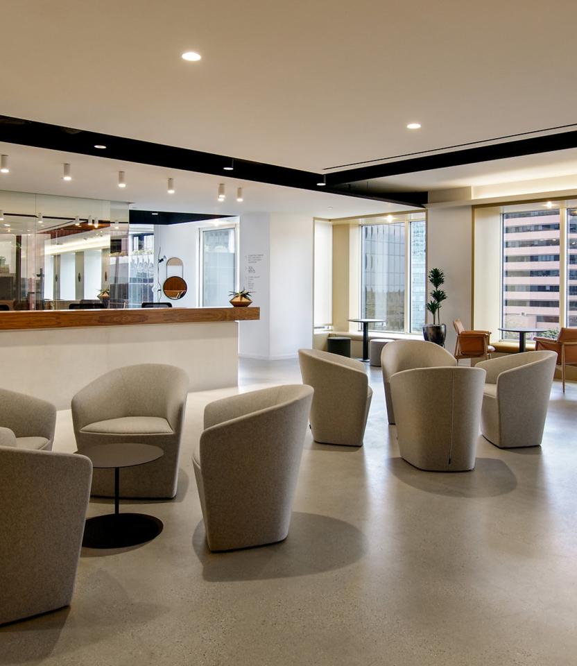 A Los Angeles commercial collaborative space with Lutron Quantum. Convene at 777 S Figueroa St, Los Angeles