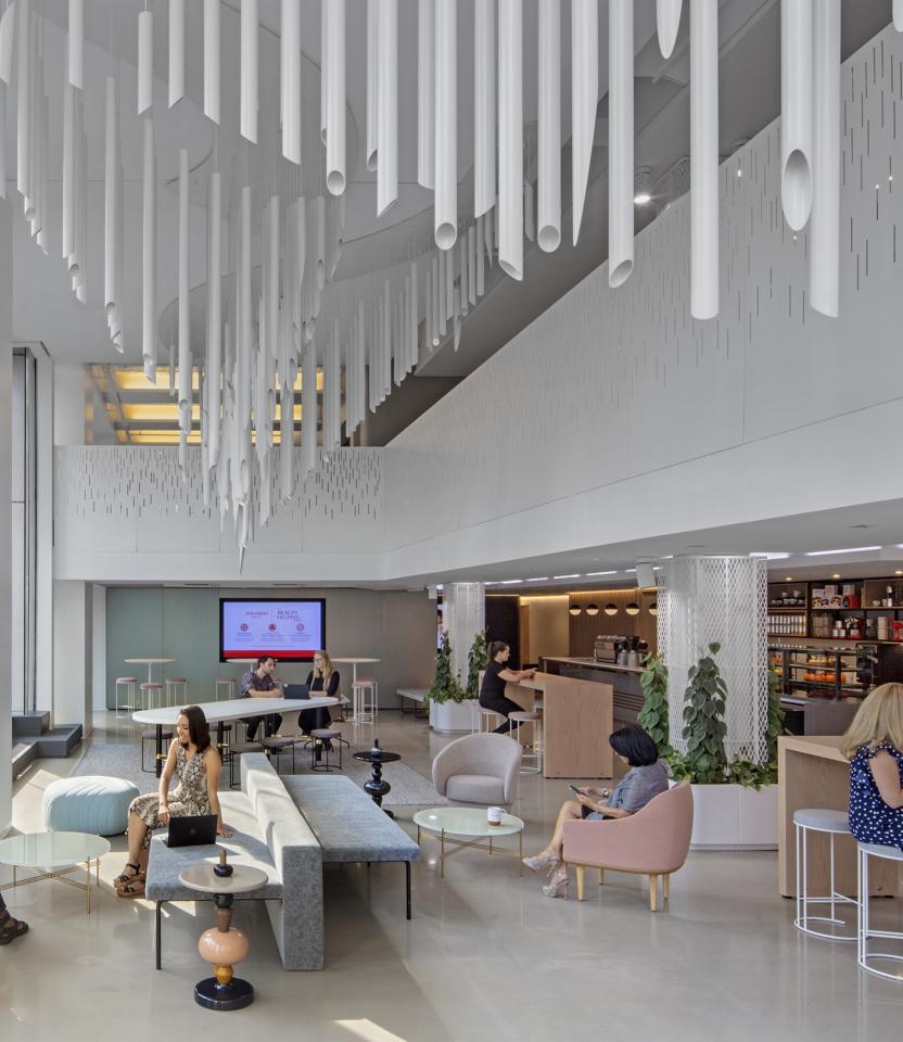 A New York City commercial collaborative space with Lutron roller shades. Photo © Eric Laignel LLC