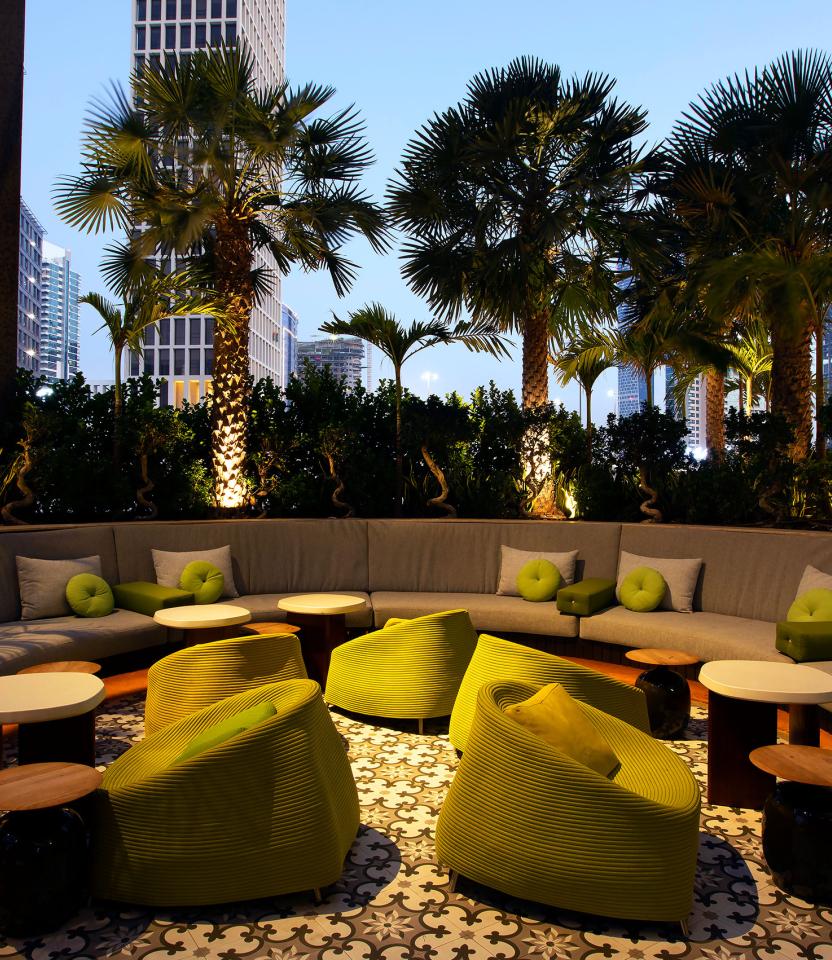 A Dubai hospitality lobby & public spaces with Lutron Quantrum