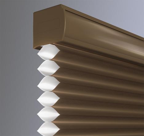  Image Alt Tag: Serena architectural honeycomb cellular shade, a wireless motorized smart window treatment