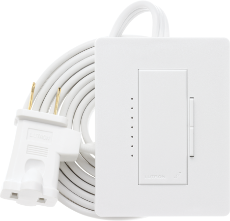 Close-up of indoor plug-in dimmer for floor and table lamps.