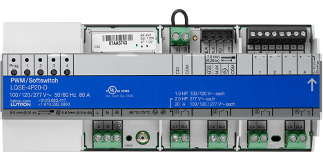 DIN rail-mounted power module for compact electrical panel installation.