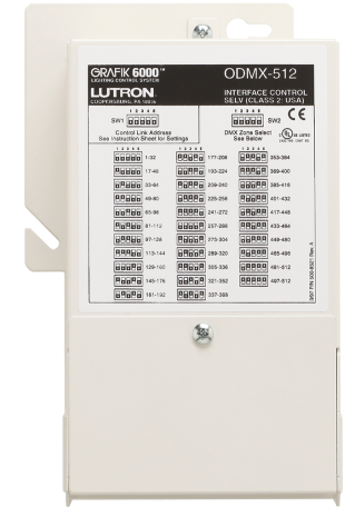 Interface for controlling DMX fixtures through Lutron lighting systems.