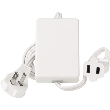 Close-up of Lutron plug-in switch for lamps.