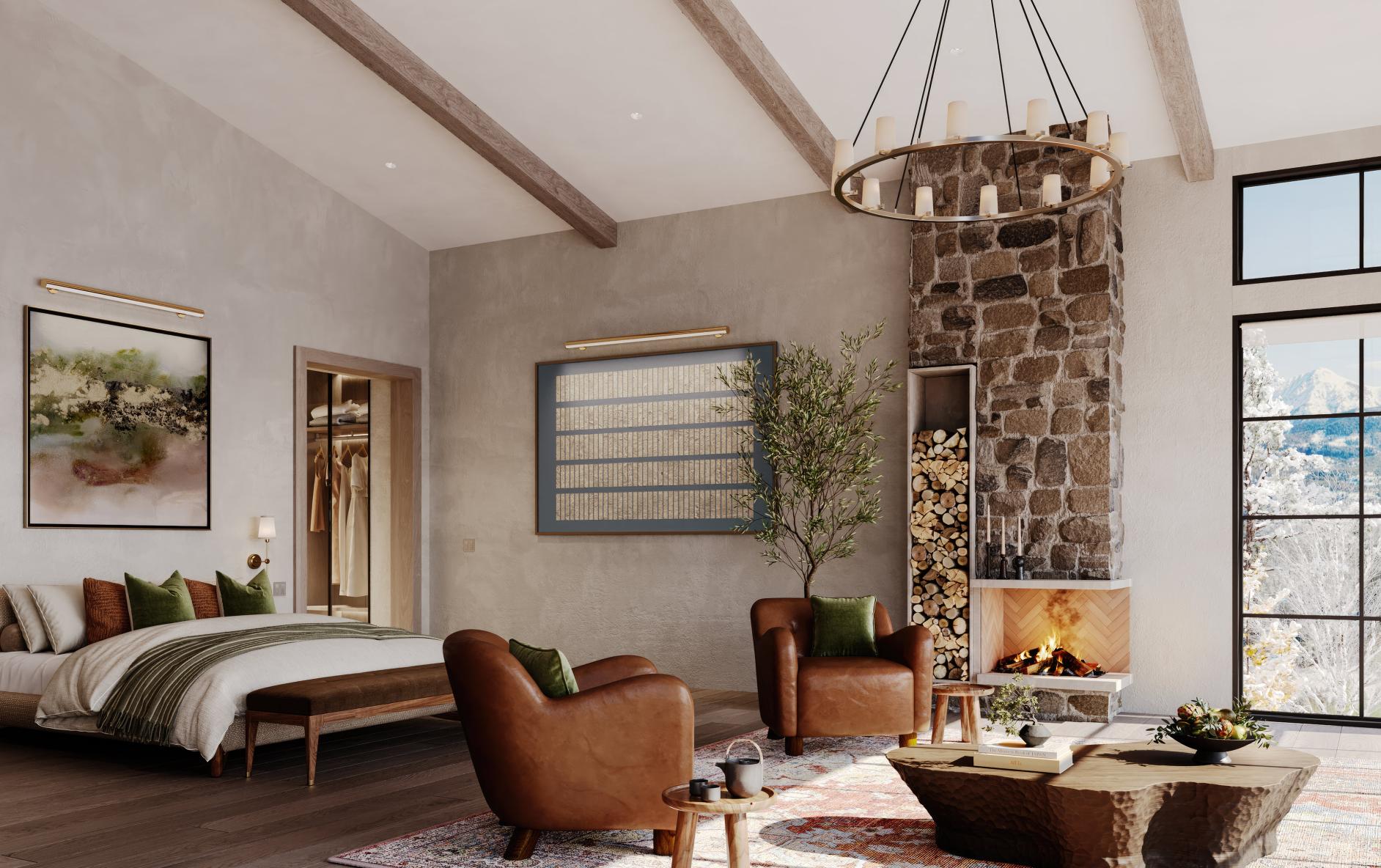 Ketra D2 Downlight shown in a bedroom setting.