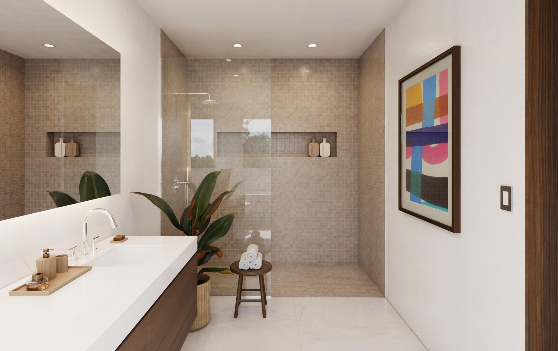 Lumaris downlights being used in a bathroom.